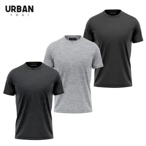 Heavyweight T-shirts Grey Heather Classic Bio Washed Plain Casual Custom Printed Round Neck Regular Size Unisex Men T Shirt