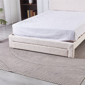 Modern Italian Minimalist Curved Upholstered <strong>Bed</strong> with Drawer Storage, Plush Velvet Headboard Platform <strong>Bed</strong> for Queen/King Bedroom - Product Image 6