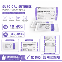 Sutures chirurgicales PGA marquées CE pour usage vétérinaire, fil à aiguille absorbable, emballage stérile EO avec offre d'échantillon gratuit