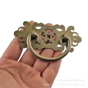 New Chinese Style Brass Drawer Handle 10x4cm Antique <b>Copper</b> Finish Furniture Pull Novelty Shape Durable - Product Image 3
