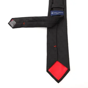 Factory Wholesale Mens Fashion Black Neckties High Quality 100% Polyester Ties For Men All Are In Stock