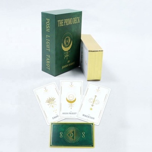 Cartes d'<span class=keywords><strong>oracle</strong></span> de tarot personnalisées pour débutants, dorées à l'or fin, impression en usine, jeu de cartes d'<span class=keywords><strong>oracle</strong></span> de tarot avec livre, boîte avec couvercle et base - Product Image 4
