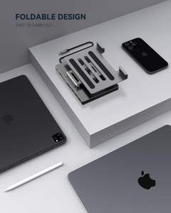 Soporte con Hub USB C para <span class=keywords><strong>iPad</strong></span> <span class=keywords><strong>Pro</strong></span> SYONG, Diseño Plegable de 360° °   Base de Conexión Multipuerto Giratoria, <span class=keywords><strong>Adaptador</strong></span> 8 en 1 con <span class=keywords><strong>HDMI</strong></span>, SD/TF, USB 3.0 - Product Image 6