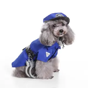 Костюм для косплея собак и кошек на Хэллоуин, Рождество, вечеринку, забавная полицейская Одежда для собак