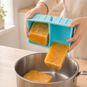 Food Grade Silicone Portion Tray <b>with</b> <b>Lid</b> Rectangular <b>Freezer</b> <b>Container</b> for Soup Meat Storage Dishwasher Safe - Product Image 2