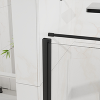 Cabine de douche sans cadre 36 pouces de largeur x 36 pouces de profondeur W X 72 pouces. Porte de douche d'angle avec 1/4 po. Verre trempé transparent, ouverture pivotante