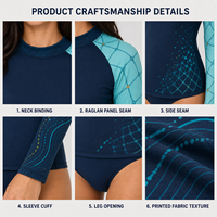 Camiseta de Natación para Mujer de Calidad Premium, Protección UV UPF 50, Manga Larga, Estampado Digital, Top de Surf de Grado Superior, 4 Colores Resistentes, Venta al por Mayor