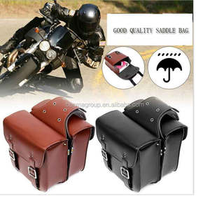 Sac de transport rétro imperméable en cuir PU pour <span class=keywords><strong>sacoche</strong></span> latérale Sac d'équipement de cyclisme Sac de transport multifonctionnel pour siège arrière et coffre - Product Image 5