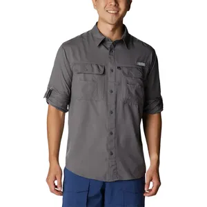 UPF50 + nuevo diseño logotipo personalizado Uv pesca Camisas manga larga para hombres