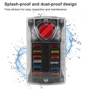 Boîte à fusibles de distribution d'énergie à 12 Circuits avec deux barres omnibus positives et <span class=keywords><strong>bus</strong></span> neg - Product Image 5