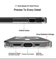 En stock, coque de téléphone transparente en TPU + acrylique avec boîte pour iPhone 18 Pro Max, coque magnétique transparente pour iPhone 18 17 16 15 Pro Max