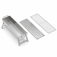 Barbecue en acier inoxydable, barbecue au charbon de bois pliable, grilles de barbecue d'extérieur pour le camping, le jardin, le pique-nique
