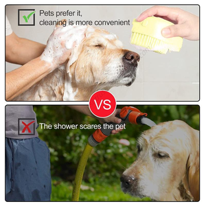 Dispensador de champú de silicona suave para mascotas, cepillo de limpieza para baño y aseo de perros, venta al por mayor, en stock - Product Image 3