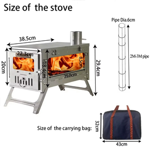 Poêle de camping extérieur 100 % <span class=keywords><strong>en</strong></span> alliage de titane, léger et pliable avec tuyau, adapté à la cuisson et au chauffage, 16,5 L - Product Image 2