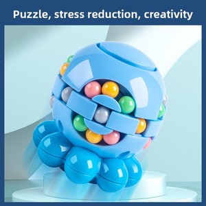 Peluche Polpo Reversibile, <span class=keywords><strong>Cubo</strong></span> Magico Serpente <span class=keywords><strong>di</strong></span> Fagioli, Giocattoli Antistress 3D, Educativi, in Plastica, Unisex per Bambini e Adulti - Product Image 2