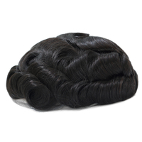 Stock pour hommes Toupet Lace Front perruque de remplacement de cheveux humains avec nœuds blanchis Prothèse capillaire pour hommes