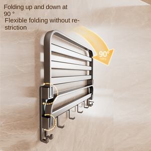 Modern Gun Grey Aluminum Toalheiro Banho Integrado Hanger WC Six-Piece Acessórios Do Banheiro Set - Product Image 4