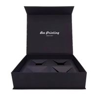 Boîte supérieure d'emballage de papier en carton rigide gaufré noir mat pour masque des yeux de sommeil de luxe personnalisé de qualité supérieure à fermeture magnétique
