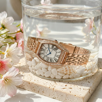 Montre Scottie 9105 de style vintage élégant, forme tonneau romaine, bracelet de montre de luxe en acier inoxydable, exclusive pour femme