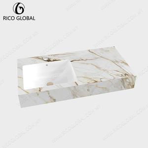 Lavabo de una Pieza de Porcelana de Lujo Moderno con Diseño Integrado - Product Image 3