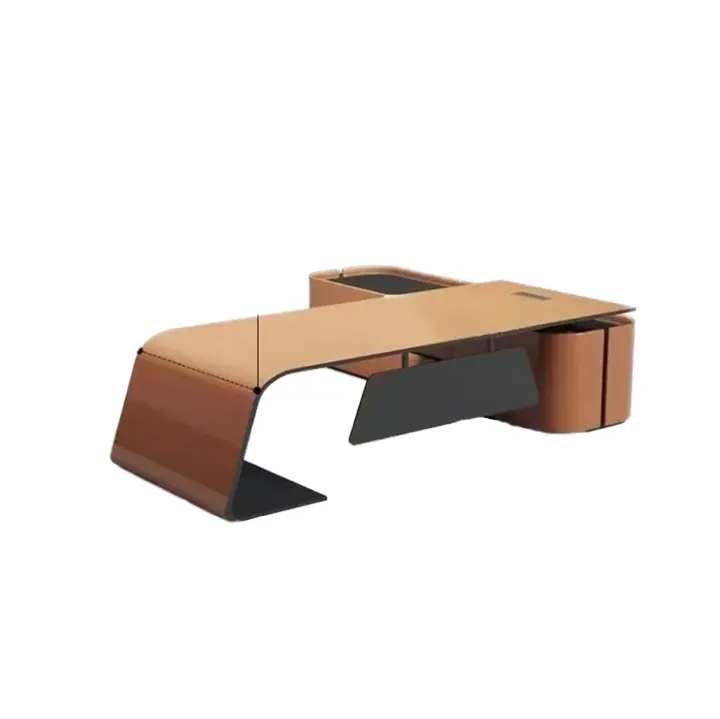 현대 간단한 럭셔리 보스 데스크 테이블과 의자가있는 창조적 인 성격 그린 사무실 가구 빅 클래스 보스 데스크