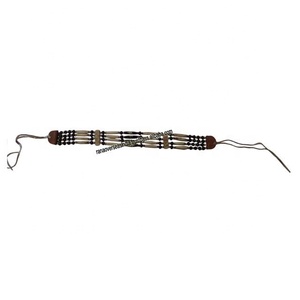 Four Row Designer Bone <b>Beaded</b> <b>Bracelet</b> for Women , <b>Men</b> and Girls in Two Tone 12 X1 Inch - Product Image 1