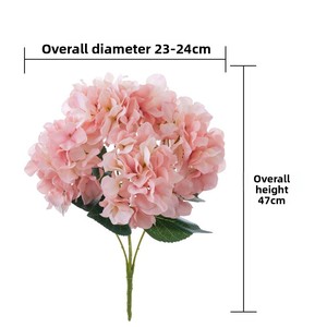 High Quality <b>Artificial</b> Real Touch Latex <b>Hydrangea</b> <b>Flower</b> Stem Large Head for Party Hotel Wedding Table Decorative <b>Flowers</b> Blue - Product Image 1