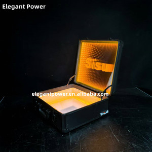 Biểu Tượng Tùy Chỉnh LED Thắp Sáng Gương Thịt Bò Vali Thịt Tàu Sân Bay Hộp Bít Tết Kính Hiển Thị Trường Hợp Đối Với Miami Bãi Biển Steakhouse - Product Image 6