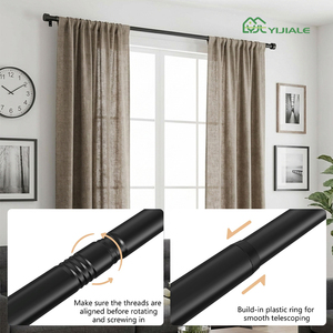 YIJIALE - Barra de Cortina Roscada de Diseño Industrial en Negro de 18-48 Pulgadas para Oficina Moderna - Product Image 4