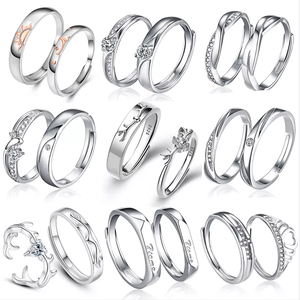 Sunstar Classic Wedding Engagement Promise Rhodium Plated Pave Setting 925 <strong>Sterling</strong> <strong>Silver</strong> Couple <strong>Ring</strong> <strong>Set</strong> - Product Image 3