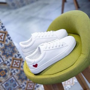 Zapatillas Deportivas Planas Blancas para Mujer 2026, Tendencia de Moda, con Cordones, Casuales, con Suela Suave de PU, para Todas las Temporadas, Talla Pequeña - Product Image 3