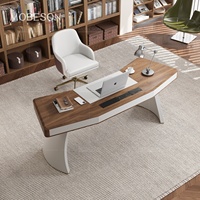 Bureau en forme de L en bois de luxe de style léger bureau d'étude de sensation haut de gamme simple maison moderne salon bureau d'ordinateur