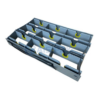 Boîtes de rangement carrées/rectangulaires en plastique PP ondulé léger personnalisables, écologiques, recyclables, avec cloison de protection pour bouteilles