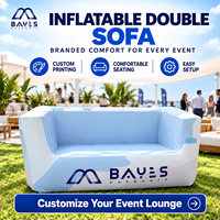 Ensemble de mobilier de jardin gonflable personnalisé pour événements extérieurs, chaise longue de plage double, canapé gonflable souple, étanche et résistant aux intempéries