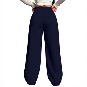 OEM Women's Fleece <b>Lined</b> Sweatpants V-Waisted Wide Leg Baggy Hip Hop Style Winter Warm <b>Pants</b> with Pockets 100% Cotton 320 GSM - Product Image 6