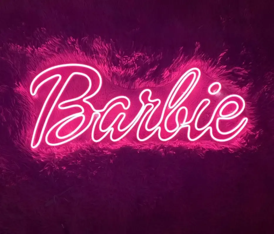 Dropshipping Feito À Mão Barbie Sinal De Neon Rosa Quente Levou Sinal De Luz De Neon Para Wall Art Decor