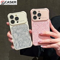 Coque de téléphone de luxe effet peau de serpent, protection anti-chute aux quatre coins, cache-objectif avec découpe précise, texture tendance pour iPhone 14-18