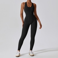 Mono de yoga para mujer, sin costuras, de una pieza, con control de abdomen, ropa deportiva informal, cuello halter, cuello redondo, de secado rápido, muestra gratuita personalizada