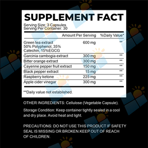 Fabricant OEM de pilules brûle-graisses, plus capsules brûle-graisses, brûleur de graisse au thé vert, capsules brûle-graisses pour régime - Product Image 2