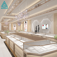Stand d'exposition de bijoux en or de luxe sur mesure, présentoir haut de gamme pour salon professionnel, éclairage LED, écologique, durable, personnalisable