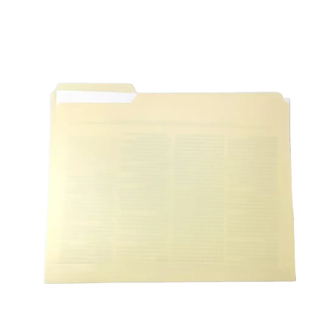 Pasta de arquivo personalizada para escritório escolar, papel A5, papel de proteção, plástico PP, marrom, corte 1/3, Manila, arquivo de papelaria