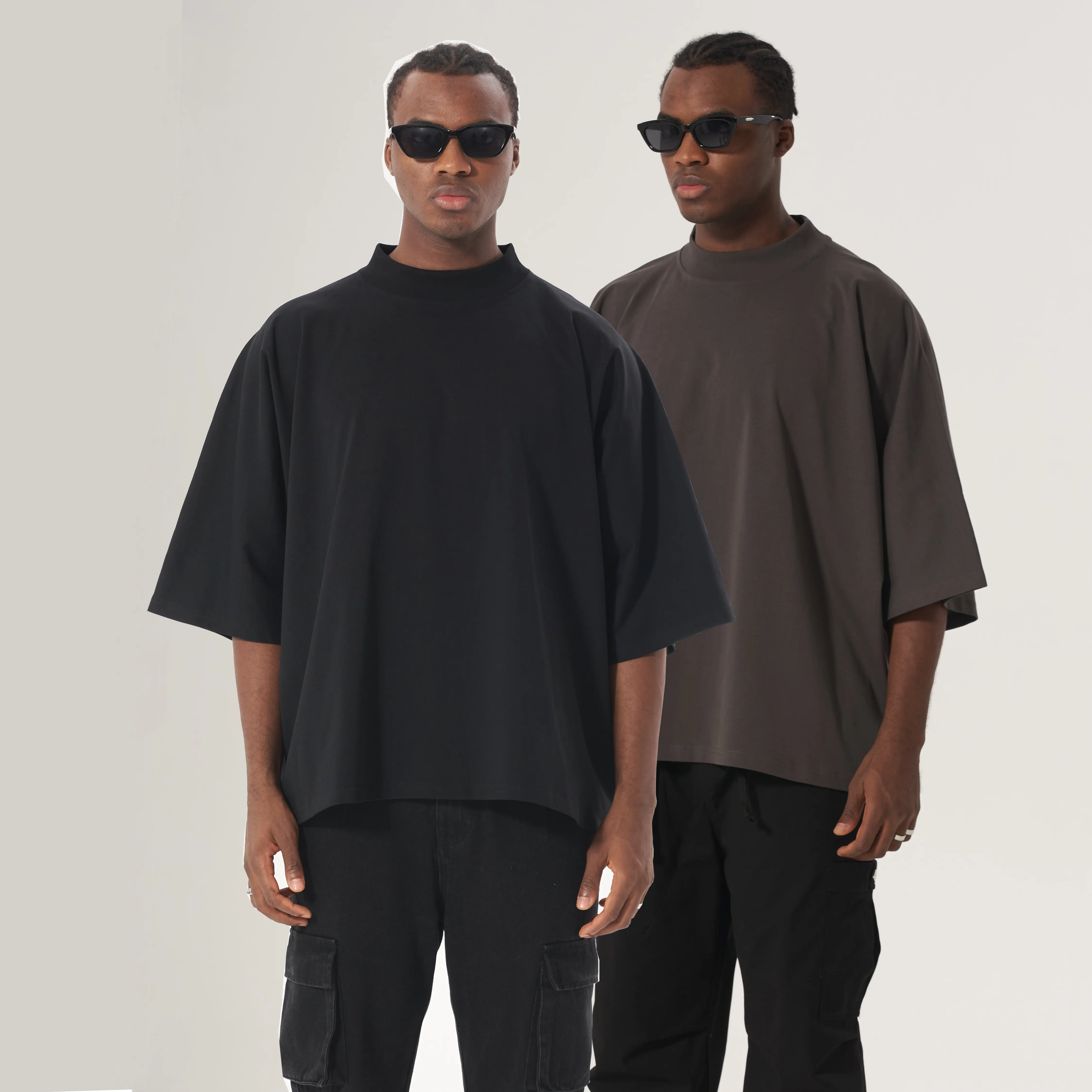 RTS 240gsm 300gsm 100% Cotton T Shirt Oversized Heavyweight Hip Hop Men Short Sleeve Boxy Fit T Shirt