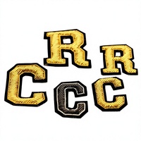Badge brodé personnalisé haut de gamme fait main en soie indienne, avec lettres anglaises en tissu perlé 3D, style à coudre pour chapeaux et vêtements