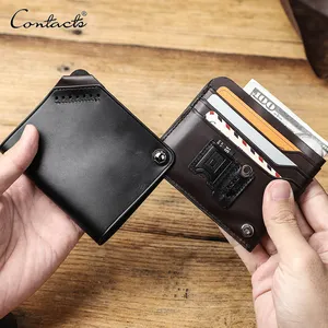 360 Full Protection Rotating Wallet Button Closure Slim Pocket Italian Leather Card Holder Wallet with Sim Card Pin Tool Slot
