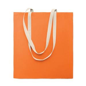 Bolsa de Compras ZEVRA COLOUR de Algodón Naranja Grande para Uso Diario con Asa al Hombro, Hecha en Italia - Product Image 1