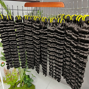 Extensiones de Cabello Humano Virgen Vietnamita de Onda <span class=keywords><strong>Profunda</strong></span>, de un Solo Donante, Color Natural, Cutícula Alineada, Grado 10A 12A, Paquetes para Vendedores - Product Image 1