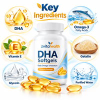 Gélules de DHA à marque privée, supplément d'huile de poisson Oméga-3, fabricant OEM, formule personnalisée pour la nutrition quotidienne, approvisionnement en vrac