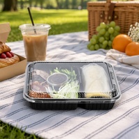 9 "32oz jetable micro-ondable à emporter boîte en plastique PP repas préparé récipient d'emballage à emporter avec couvercle