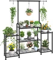Rak Tanaman Logam Besar Oniya, Rak Tanaman Bertingkat Indoor Outdoor, Tempat Pot Bunga Gantung, Rak Pajangan Taman