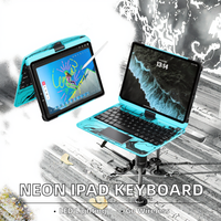 Fundas y estuches para tabletas, funda mágica de cuero blanco, rosa dorado y negro para iPad Pro 2022/2020/2018, inalámbrica, BT 360 °   Panel Táctil Giratorio